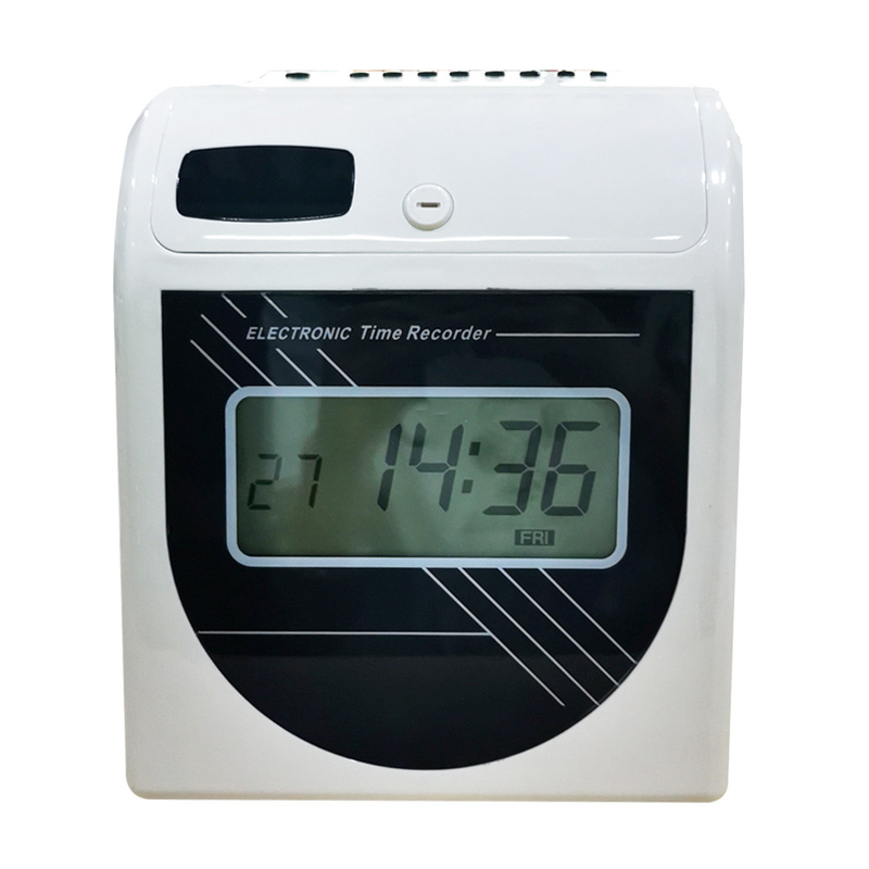 Il LCD visualizza l'orologio marcatempo della scheda perforata dell'orologio marcatempo di Digital per partecipazione degli impiegati