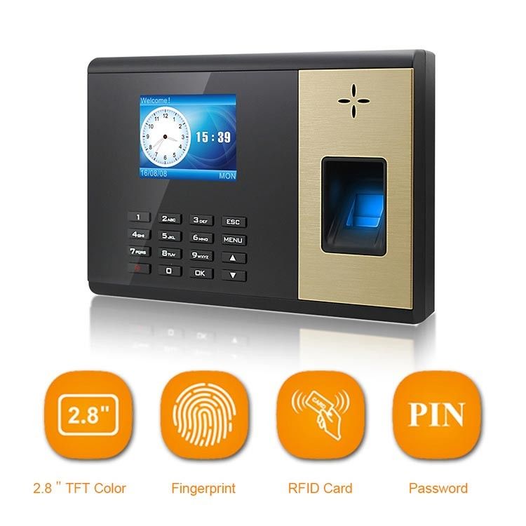 Sistema a 2,8 pollici di partecipazione di tempo di SIM Card GPRS Thumbprint