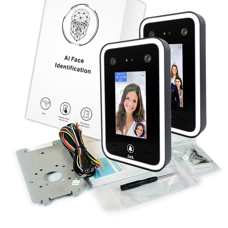 Controllo di accesso biometrico di partecipazione di tempo del QR Code della macchina di rilevazione a 4,3 pollici del fronte