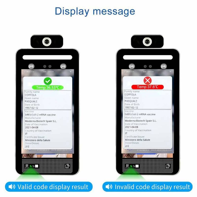 Lettore Body Temperature Kiosk di Digital Qr dell'Eu C19 con riconoscimento facciale