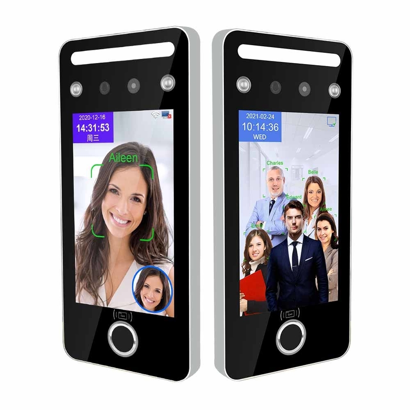 Lettore di schede facciale del QR Code di Touchless di tempo di partecipazione della macchina a 5 pollici dell'impronta digitale