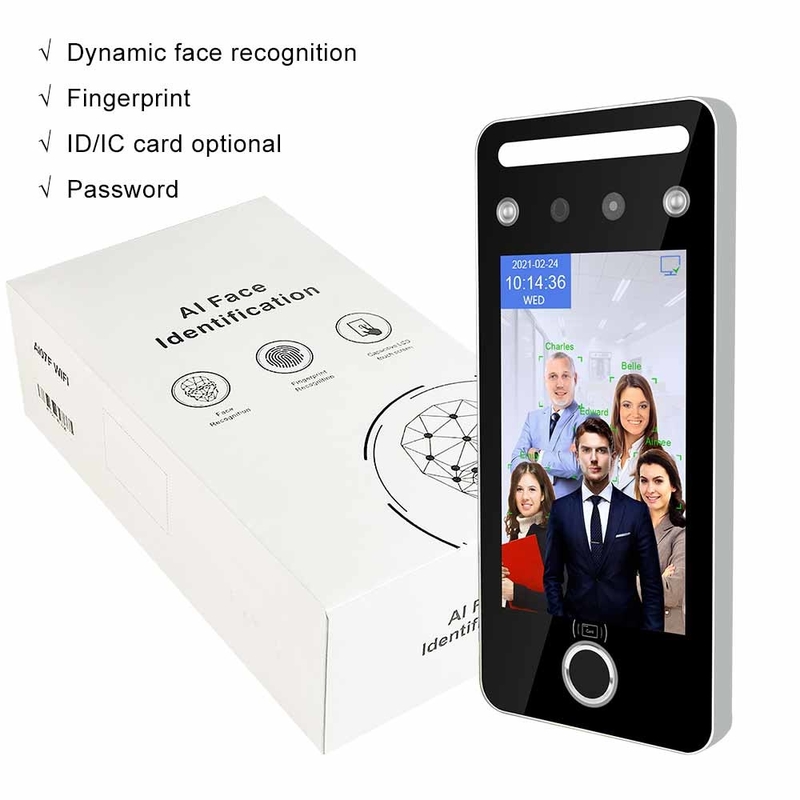 Lettore di schede facciale del QR Code di Touchless di tempo di partecipazione della macchina a 5 pollici dell'impronta digitale