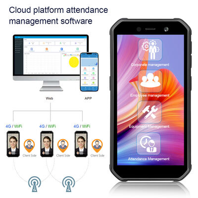 Terminale di rilevamento presenze con schermo touch da 5,5 pollici e riconoscimento facciale rapido in 0,3 secondi - Capacità 5000 volti per rilevamento presenze mobile