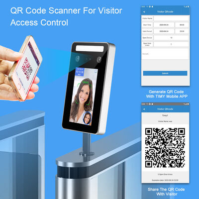 Terminale di riconoscimento facciale dinamico AI impermeabile con APP mobile software gratuito per riconoscimento scheda RFID