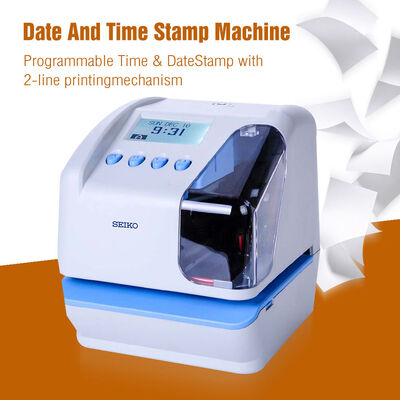 Macchina marcatempo per presenze con disco flash USB, orologio a timbratura con stampa a 2 righe multilingue