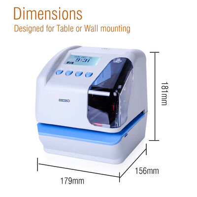 Macchina marcatempo per presenze con disco flash USB, orologio a timbratura con stampa a 2 righe multilingue