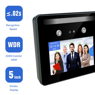 Registrazione a 5 pollici di tempo di Biomtric della macchina di partecipazione di riconoscimento di fronte