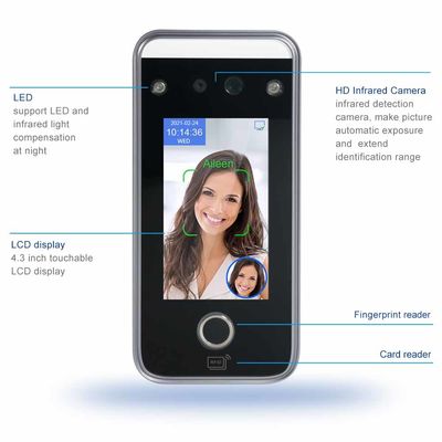 Impronta digitale biometrica RS485 della carta di IC della macchina di partecipazione di tempo del supporto alto