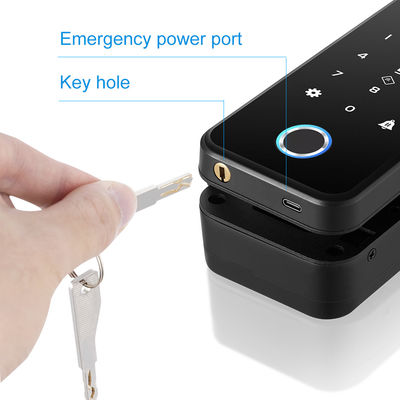 Serratura di porta di vetro Frameless dell'ABS di Tuya Smart della serratura di fronte dell'impronta digitale di alluminio di riconoscimento